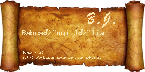 Babcsányi Júlia névjegykártya