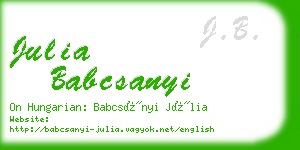 julia babcsanyi business card